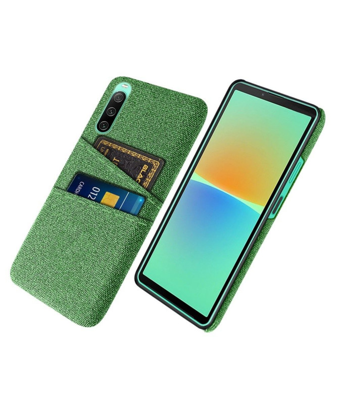 Coque Sony Xperia 10 IV Tissu Porte-Cartes