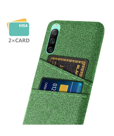 Coque Sony Xperia 10 IV Tissu Porte-Cartes