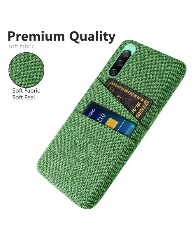 Coque Sony Xperia 10 IV Tissu Porte-Cartes