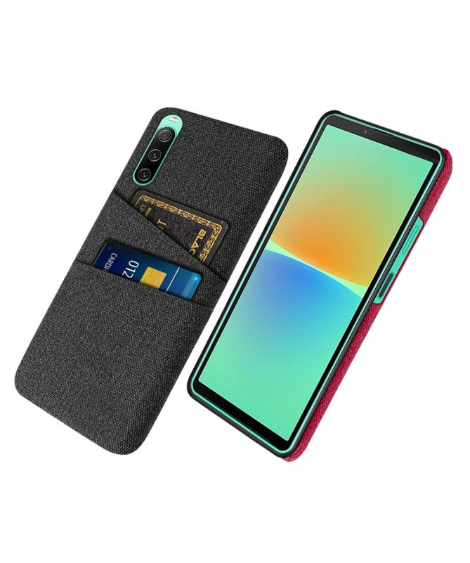 Coque Sony Xperia 10 IV Tissu Porte-Cartes