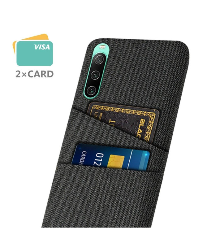 Coque Sony Xperia 10 IV Tissu Porte-Cartes