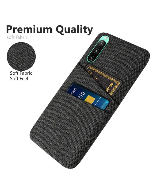 Coque Sony Xperia 10 IV Tissu Porte-Cartes