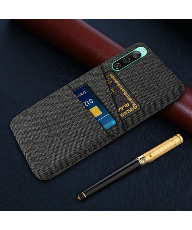 Coque Sony Xperia 10 IV Tissu Porte-Cartes