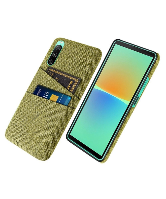 Coque Sony Xperia 10 IV Tissu Porte-Cartes