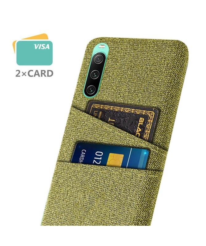 Coque Sony Xperia 10 IV Tissu Porte-Cartes