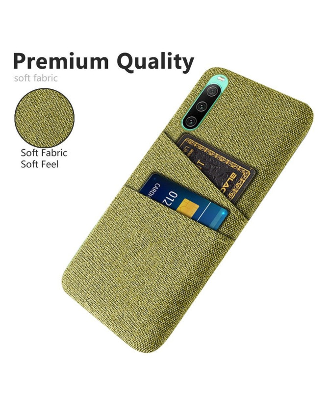 Coque Sony Xperia 10 IV Tissu Porte-Cartes