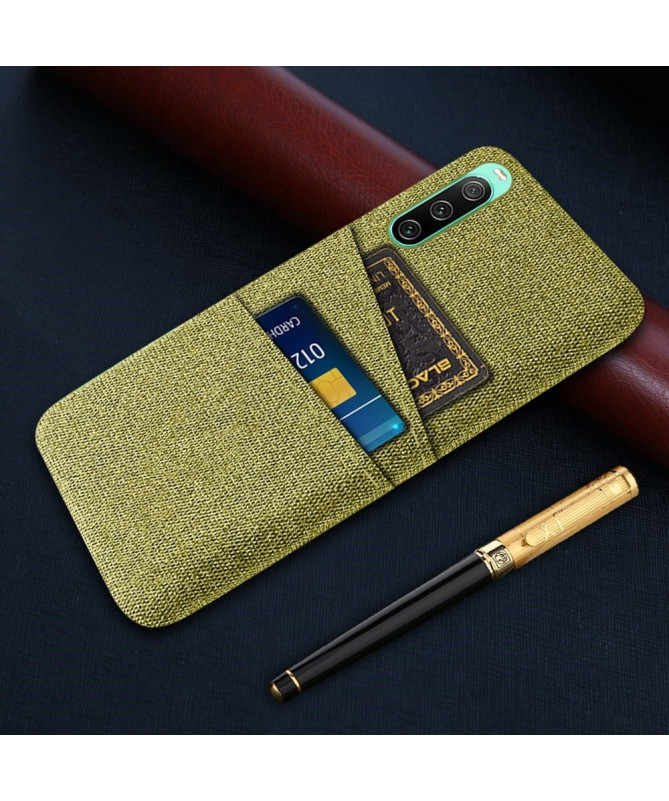 Coque Sony Xperia 10 IV Tissu Porte-Cartes
