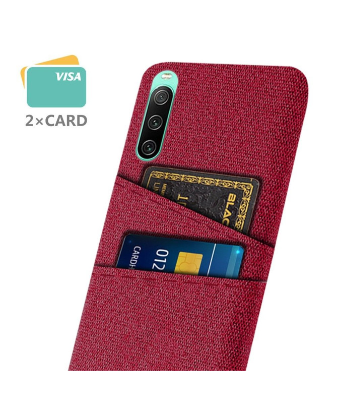 Coque Sony Xperia 10 IV Tissu Porte-Cartes