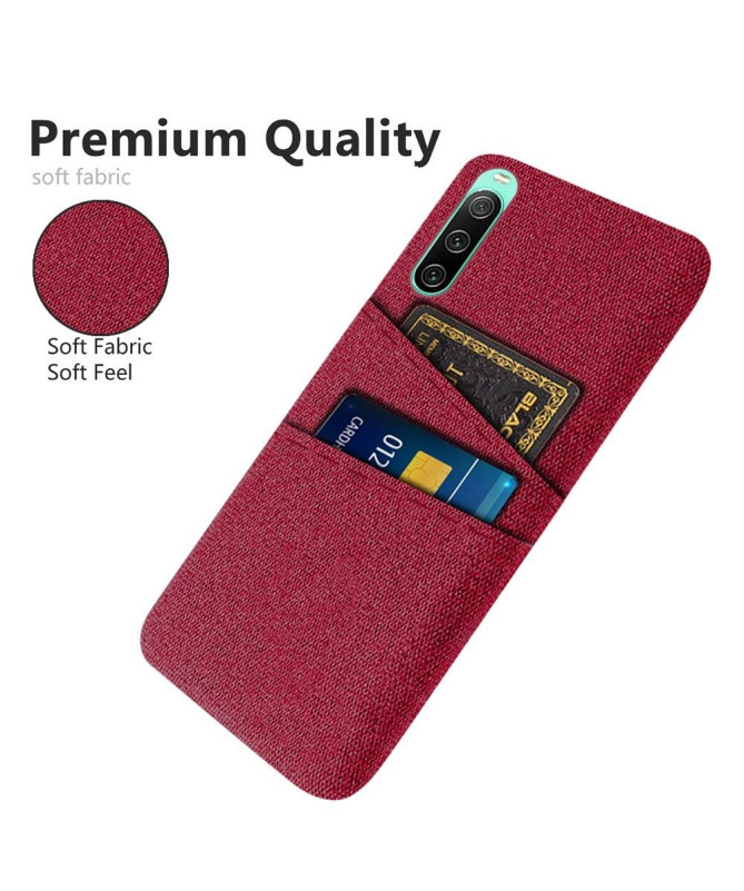 Coque Sony Xperia 10 IV Tissu Porte-Cartes