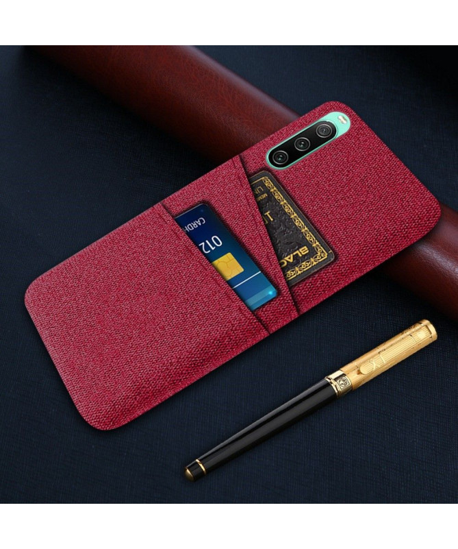 Coque Sony Xperia 10 IV Tissu Porte-Cartes