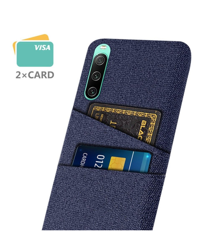 Coque Sony Xperia 10 IV Tissu Porte-Cartes