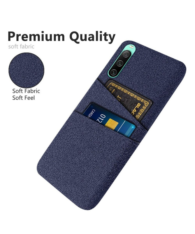 Coque Sony Xperia 10 IV Tissu Porte-Cartes