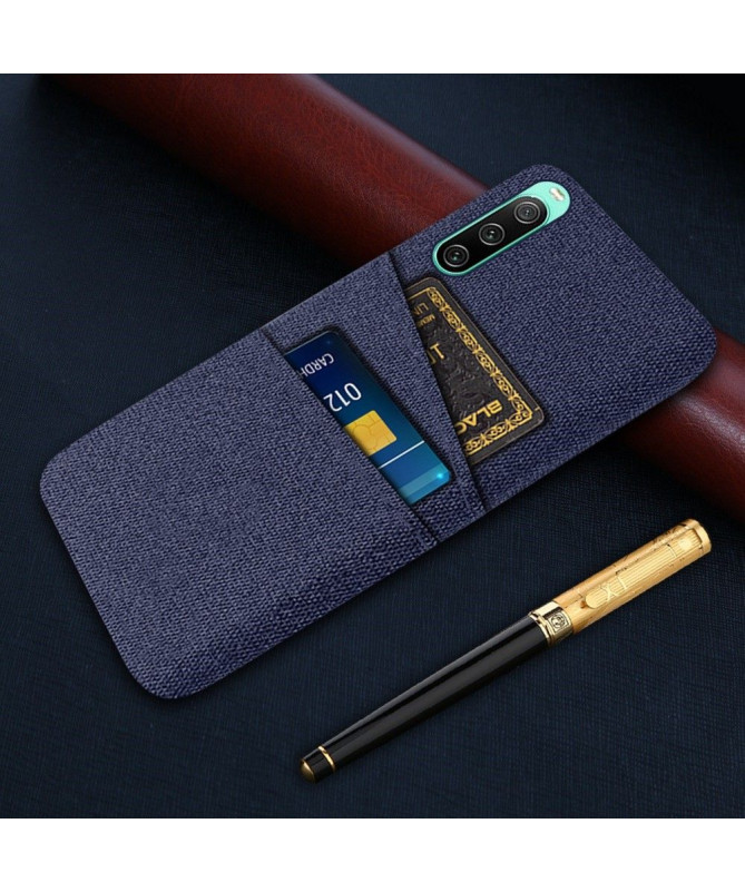 Coque Sony Xperia 10 IV Tissu Porte-Cartes
