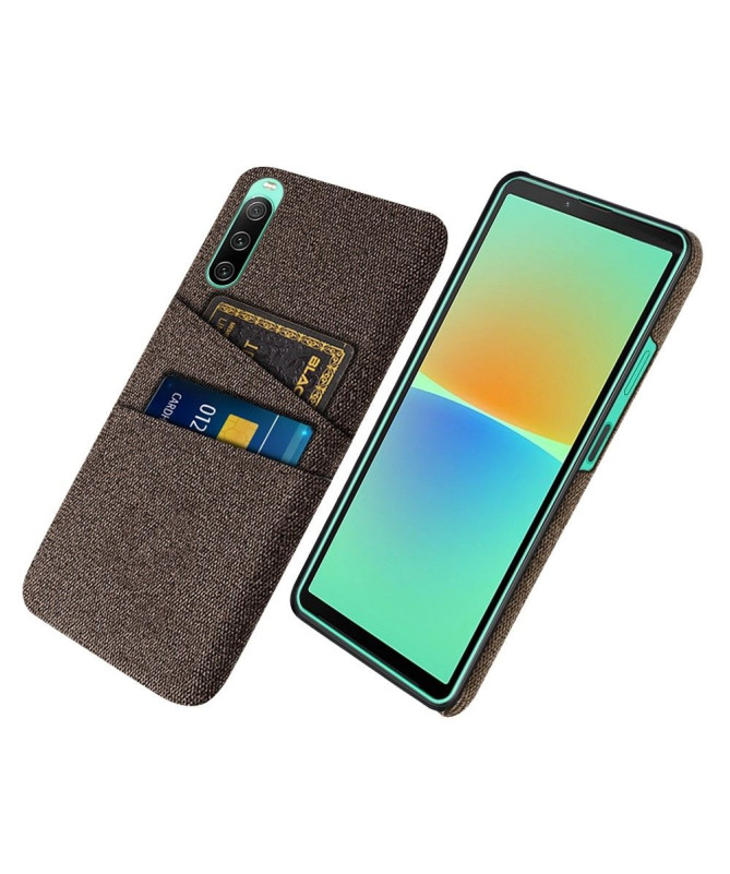 Coque Sony Xperia 10 IV Tissu Porte-Cartes