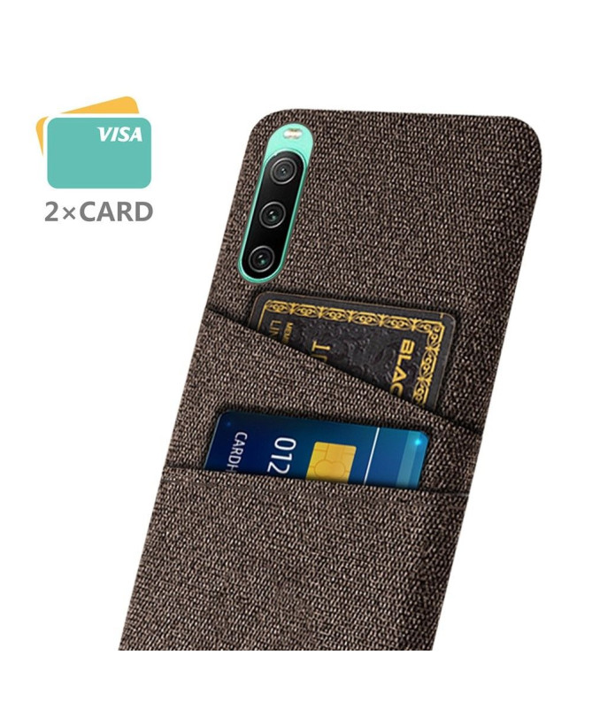 Coque Sony Xperia 10 IV Tissu Porte-Cartes