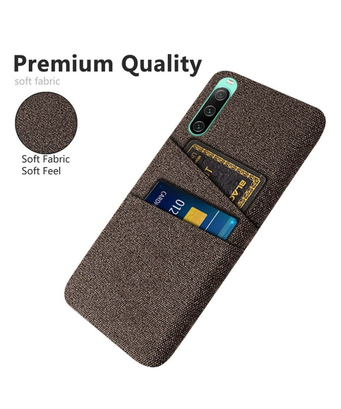 Coque Sony Xperia 10 IV Tissu Porte-Cartes