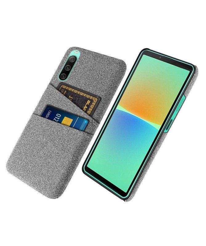 Coque Sony Xperia 10 IV Tissu Porte-Cartes