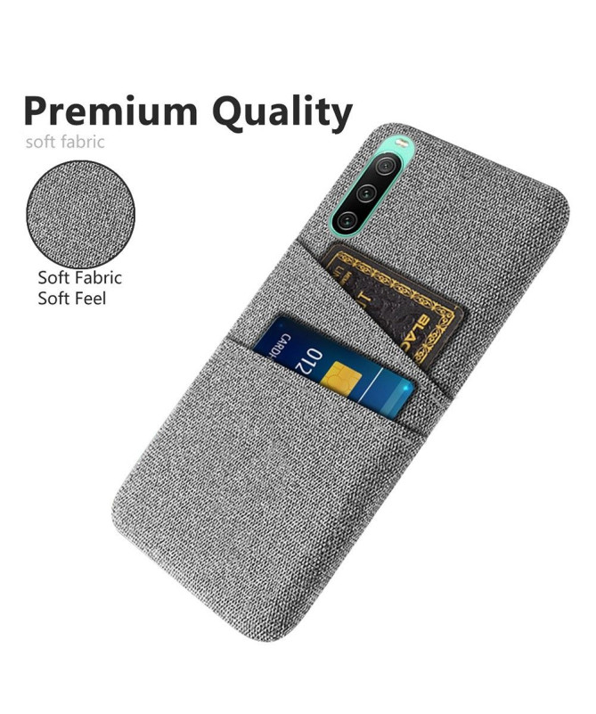 Coque Sony Xperia 10 IV Tissu Porte-Cartes