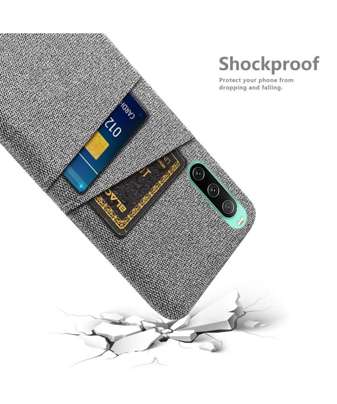 Coque Sony Xperia 10 IV Tissu Porte-Cartes