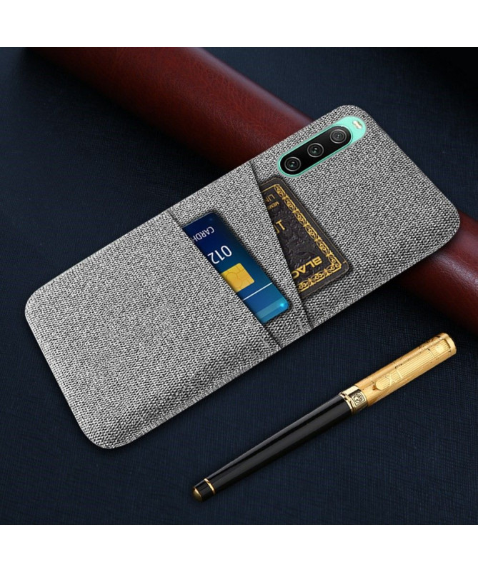 Coque Sony Xperia 10 IV Tissu Porte-Cartes