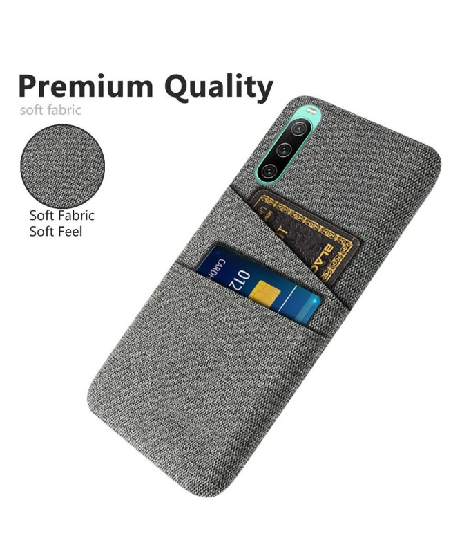 Coque Sony Xperia 10 IV Tissu Porte-Cartes