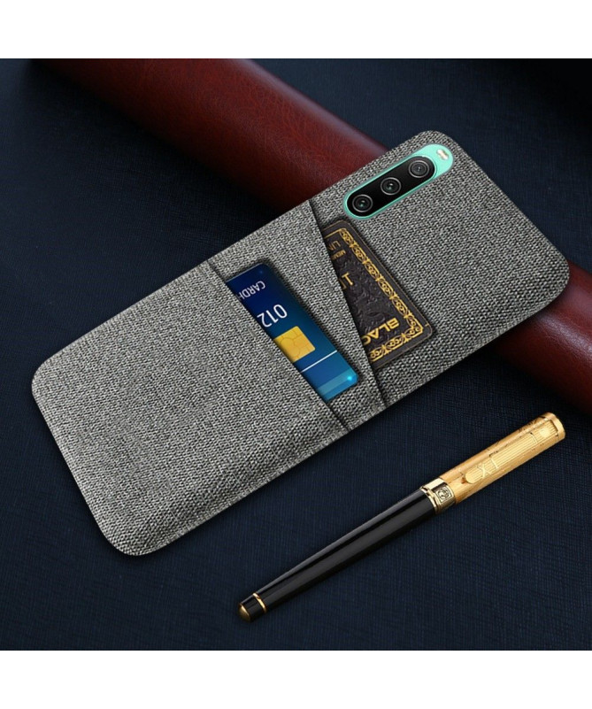 Coque Sony Xperia 10 IV Tissu Porte-Cartes
