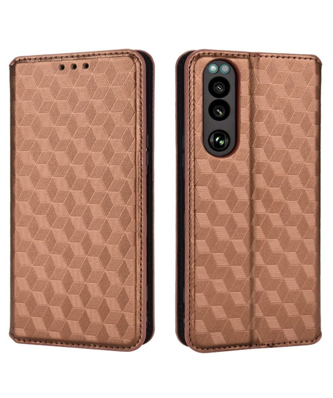 Housse Sony Xperia 5 IV flip cover design géométrie