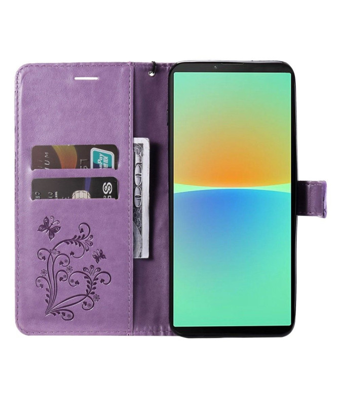 Housse Sony Xperia 10 IV papillons fonction support