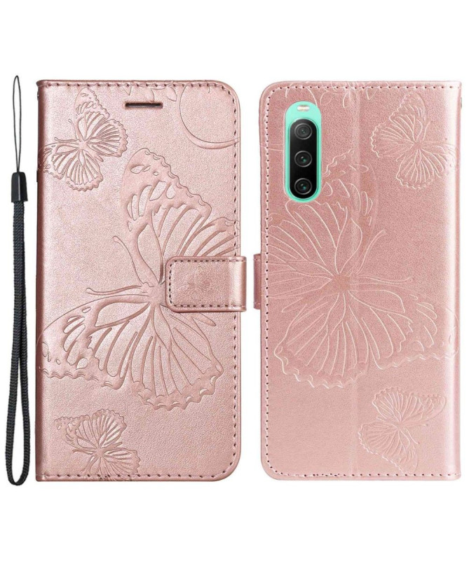 Housse Sony Xperia 10 IV papillons fonction support