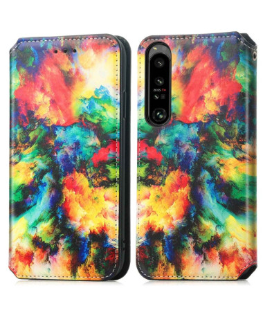 Housse Sony Xperia 1 IV Rabat Flip Nuage iridescent