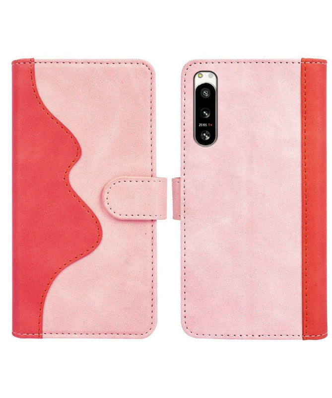 Housse Sony Xperia 5 IV Stand Folio Bicolore