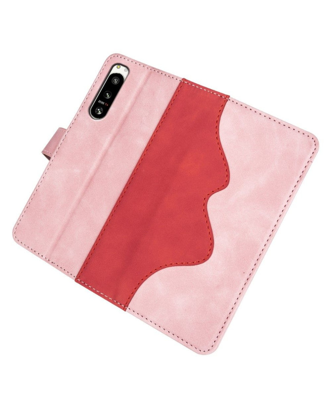Housse Sony Xperia 5 IV Stand Folio Bicolore