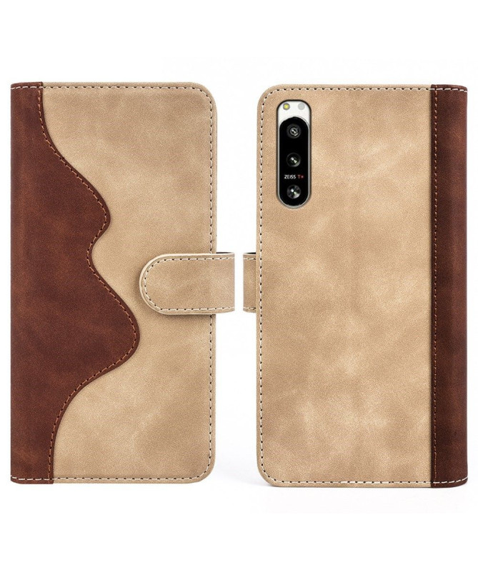 Housse Sony Xperia 5 IV Stand Folio Bicolore