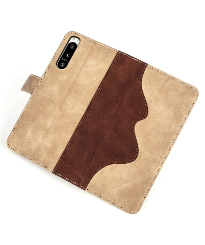 Housse Sony Xperia 5 IV Stand Folio Bicolore