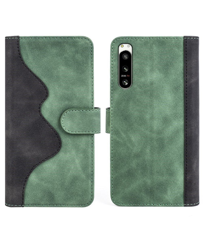 Housse Sony Xperia 5 IV Stand Folio Bicolore