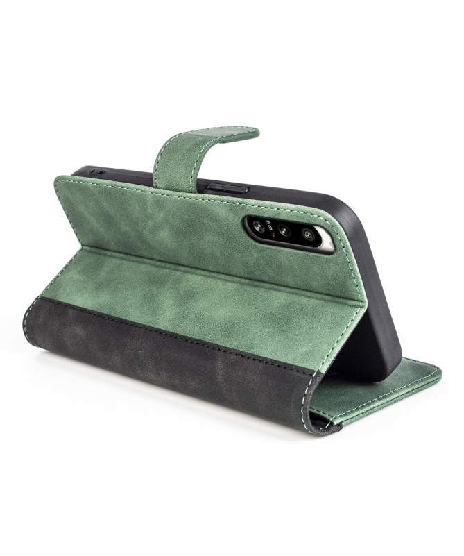 Housse Sony Xperia 5 IV Stand Folio Bicolore