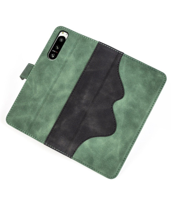Housse Sony Xperia 5 IV Stand Folio Bicolore