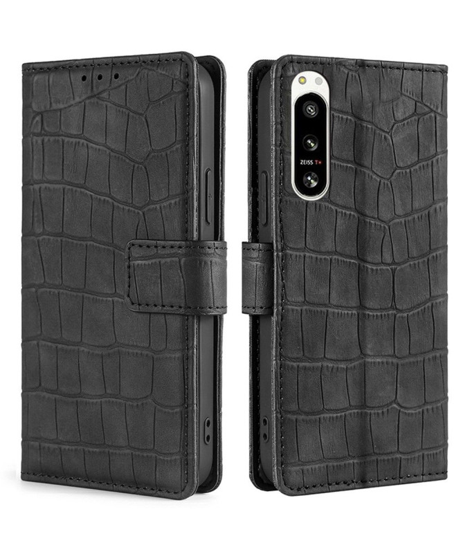 Housse Sony Xperia 5 IV simili cuir effet peau de crocodile