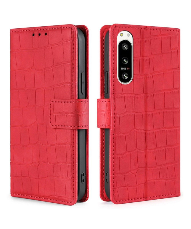 Housse Sony Xperia 5 IV simili cuir effet peau de crocodile