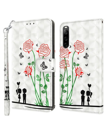 Housse Sony Xperia 10 IV Illustration Couple et Fleurs