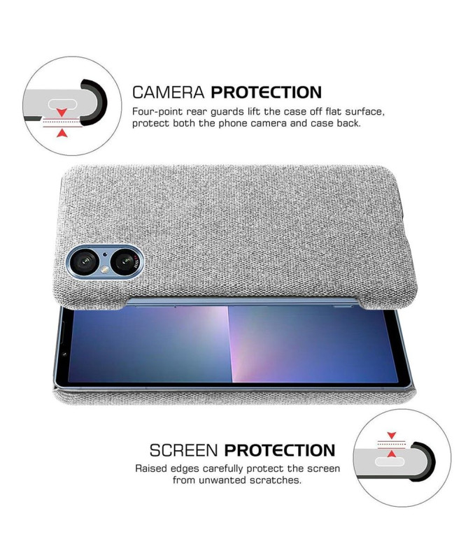 Coque Sony Xperia 5 V revêtement tissu