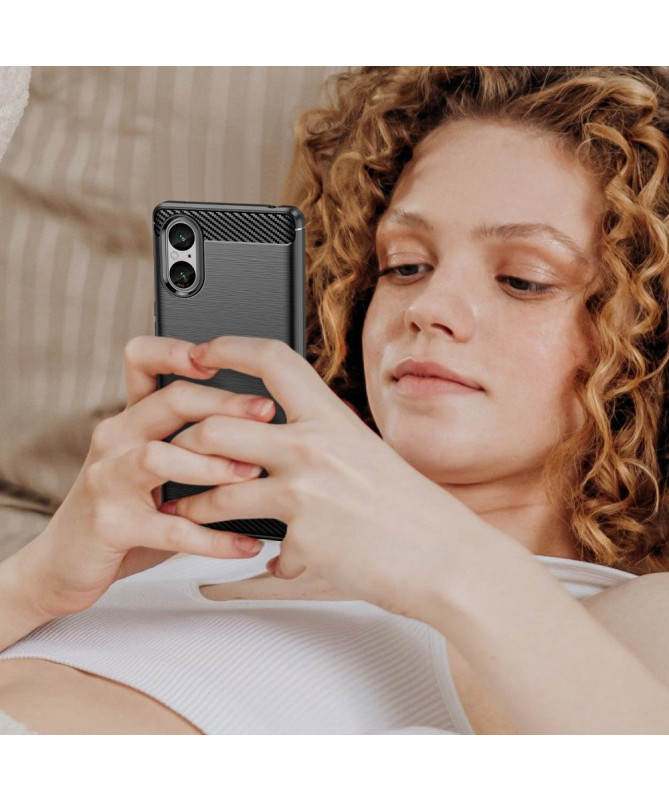 Coque Sony Xperia 5 V effet brossé silicone