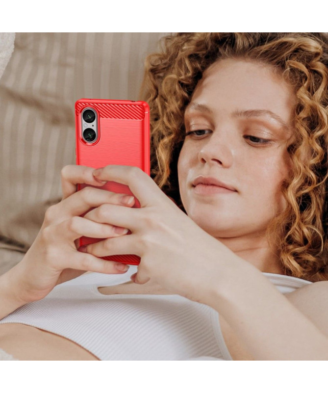 Coque Sony Xperia 5 V effet brossé silicone