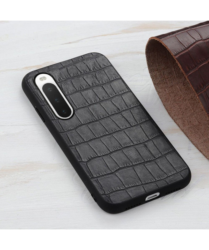 Coque Sony Xperia 10 V Cuir aspect peau de croco