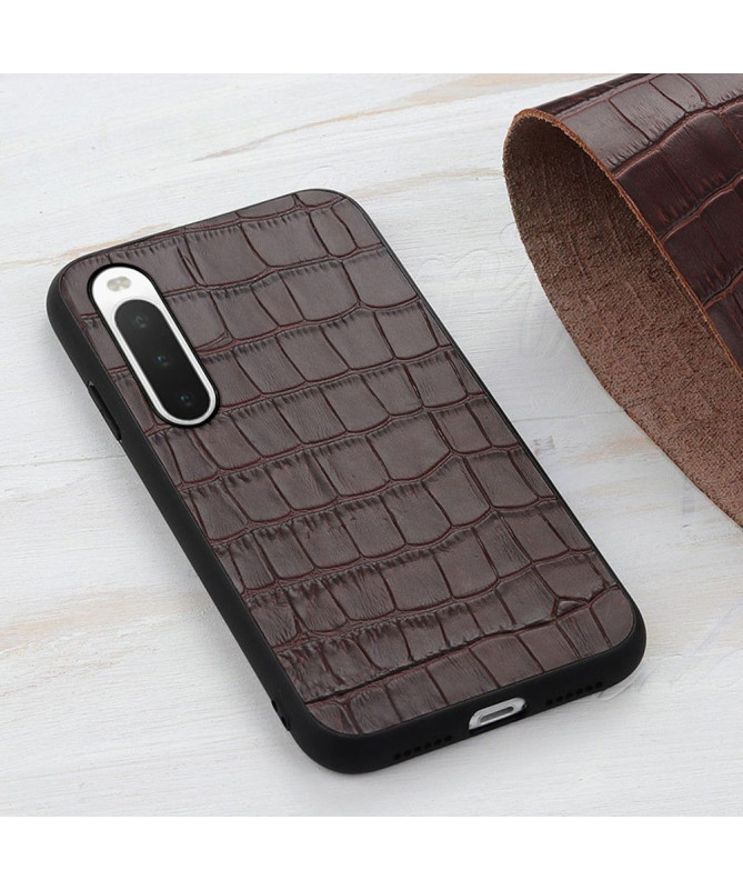 Coque Sony Xperia 10 V Cuir aspect peau de croco