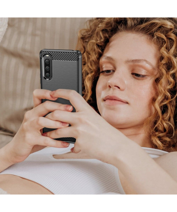 Coque Sony Xperia 10 V effet brossé silicone