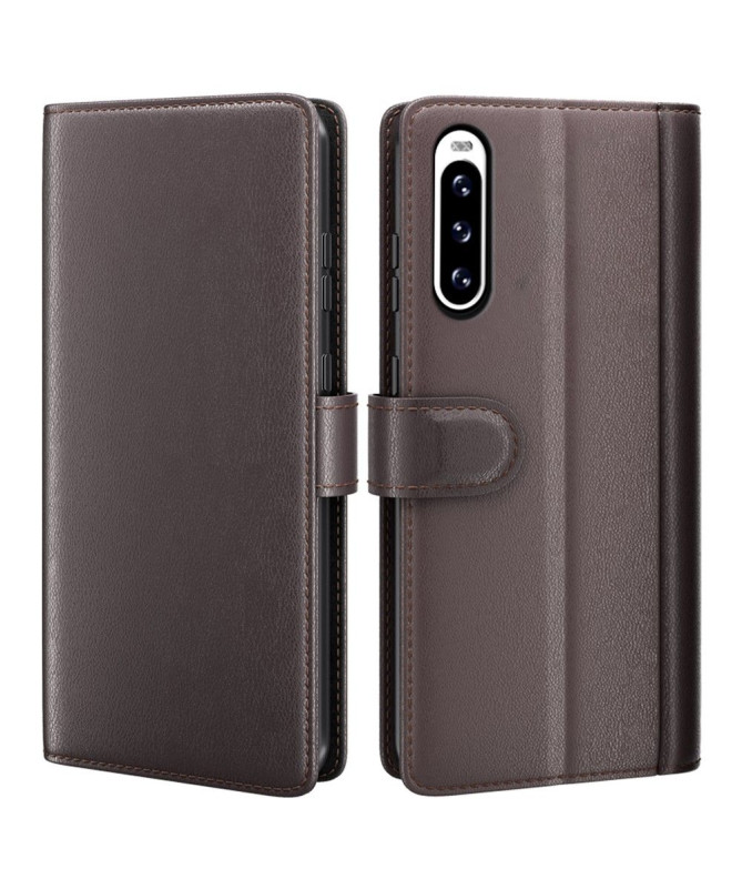 Étui Sony Xperia 10 V portefeuille en cuir premium