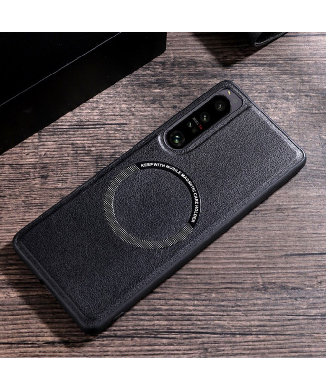 Coque Sony Xperia 1 V Simili Cuir avec Cercle