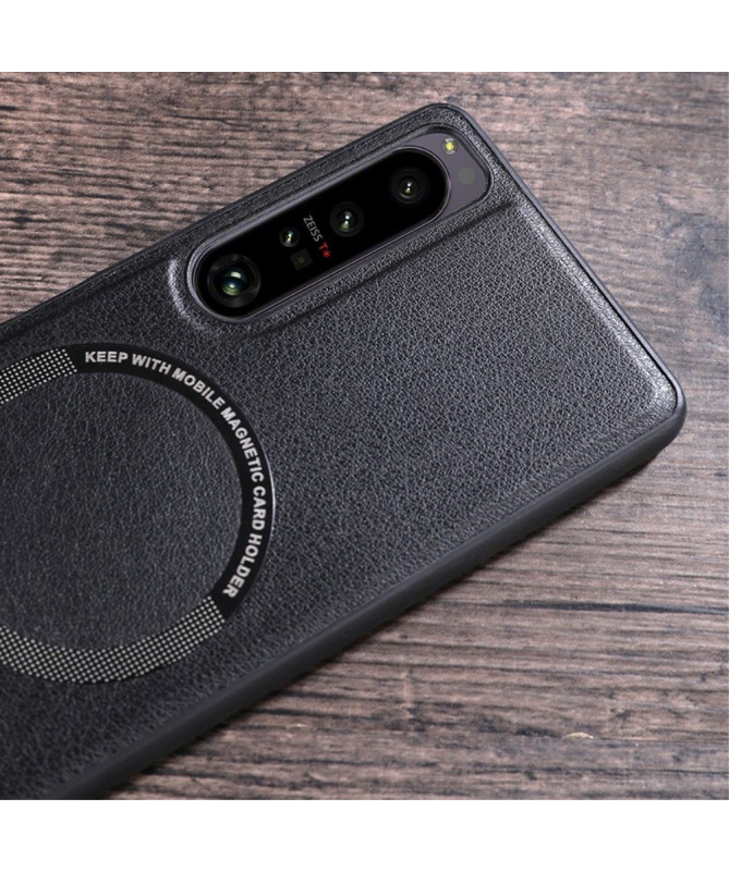 Coque Sony Xperia 1 V Simili Cuir avec Cercle