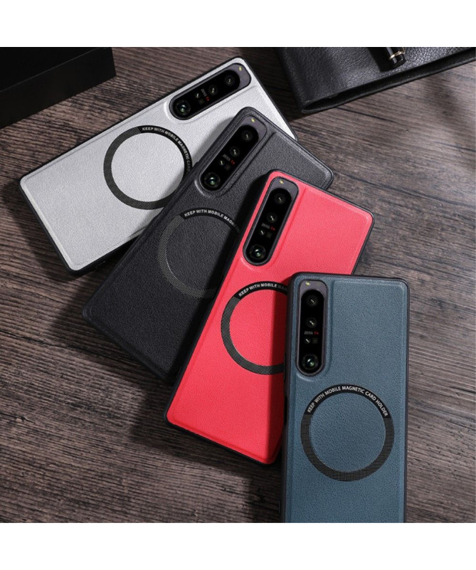 Coque Sony Xperia 1 V Simili Cuir avec Cercle